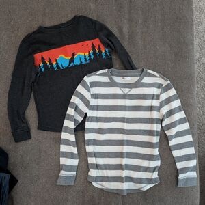Boys Bundle - 2 pieces Waffle Long Sleeve Tops Size L. Like New